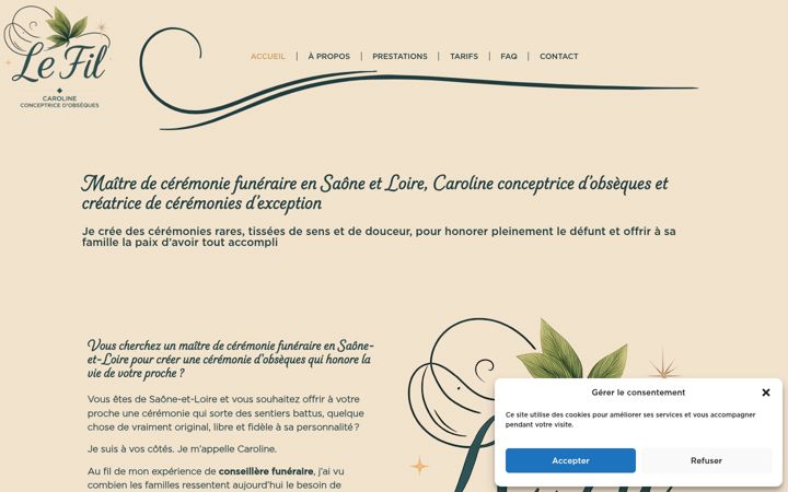 Screenshot of lefilceremonies.com