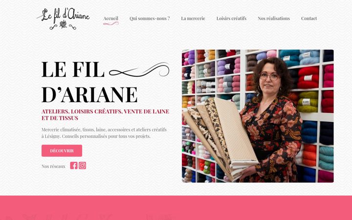 Screenshot of lefildariane77.fr