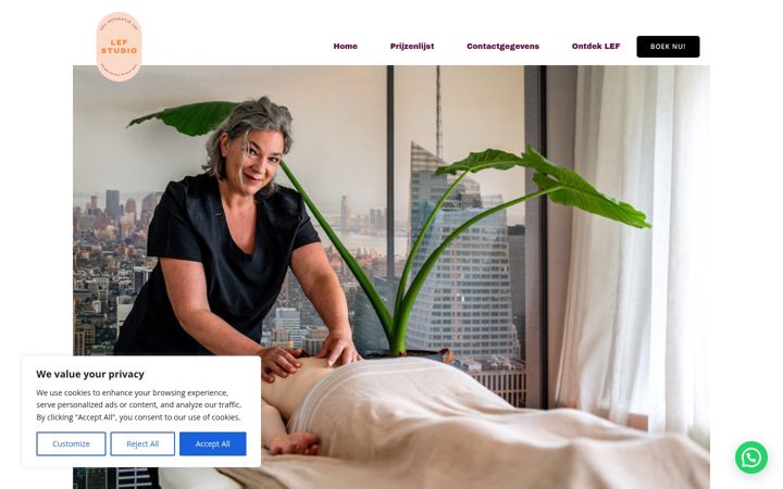 Screenshot of lefmassage.nl