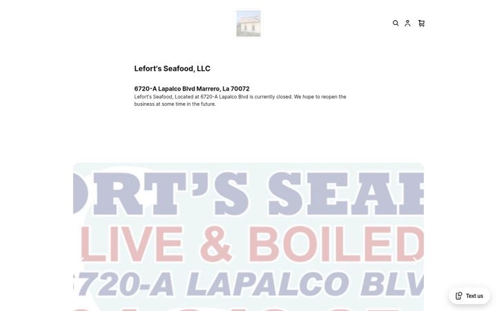 Screenshot of lefortsseafood.com