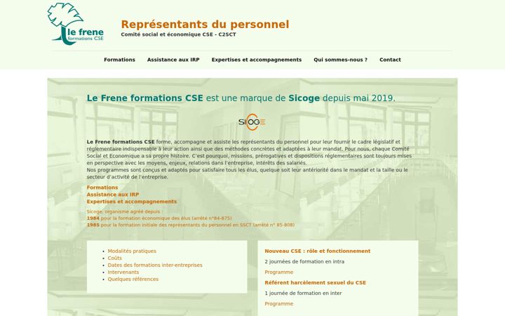 Screenshot of lefrene-formations-cse.com