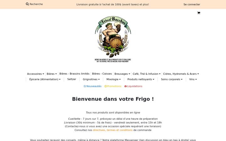 Screenshot of lefrigodebacchus.com