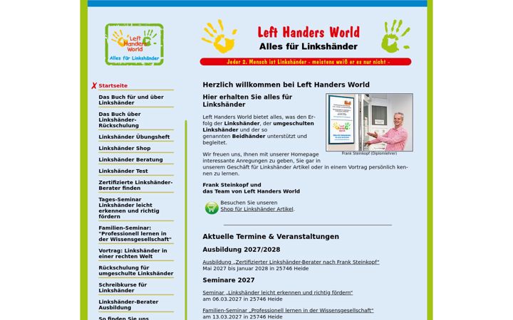 Screenshot of left-handers-world.com