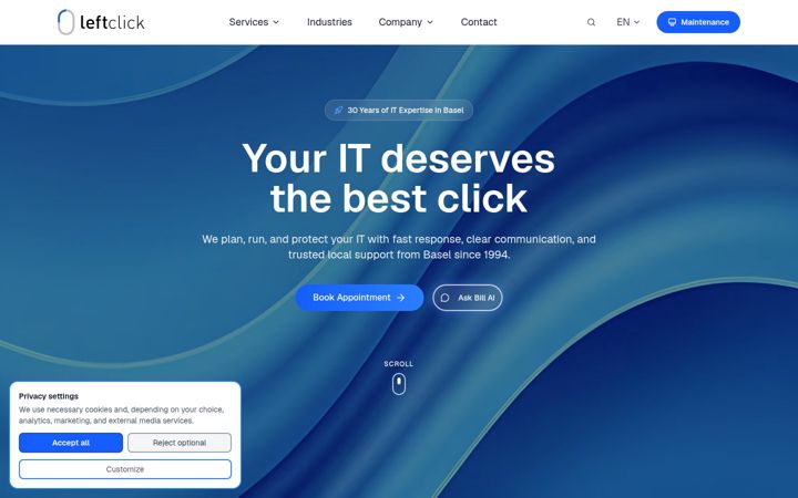 Screenshot of leftclick.ch