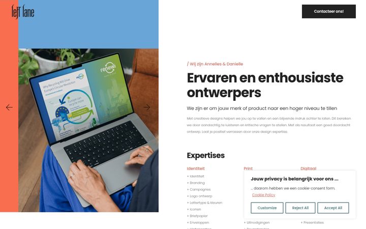 Screenshot of leftlane-design.com