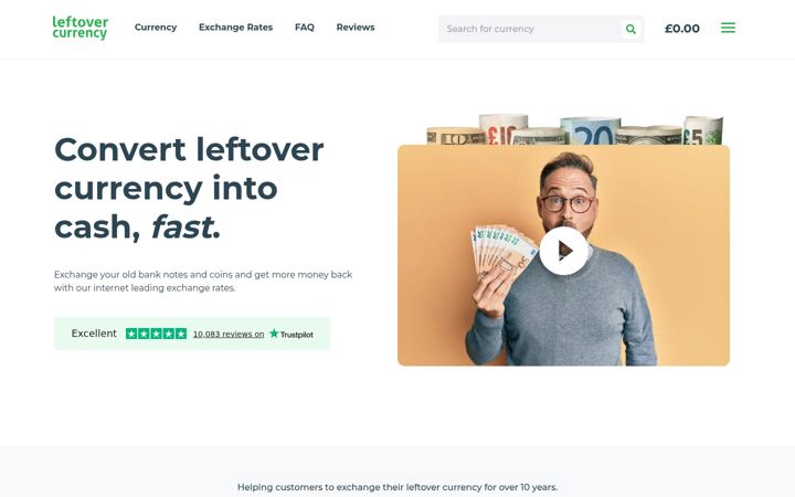 Screenshot of leftovercurrency.com