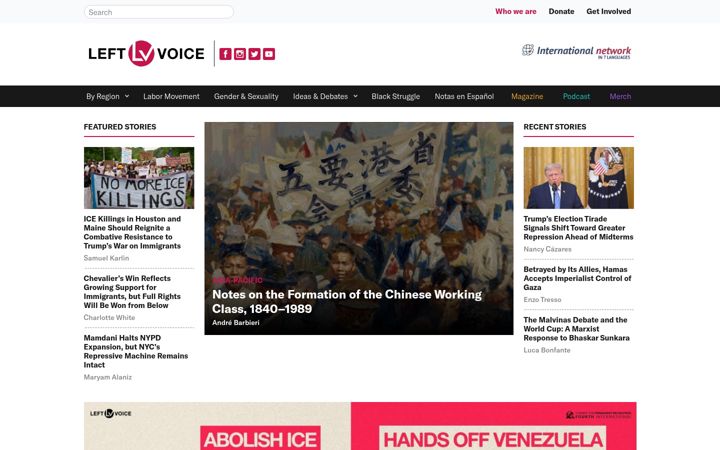 Screenshot of leftvoice.org