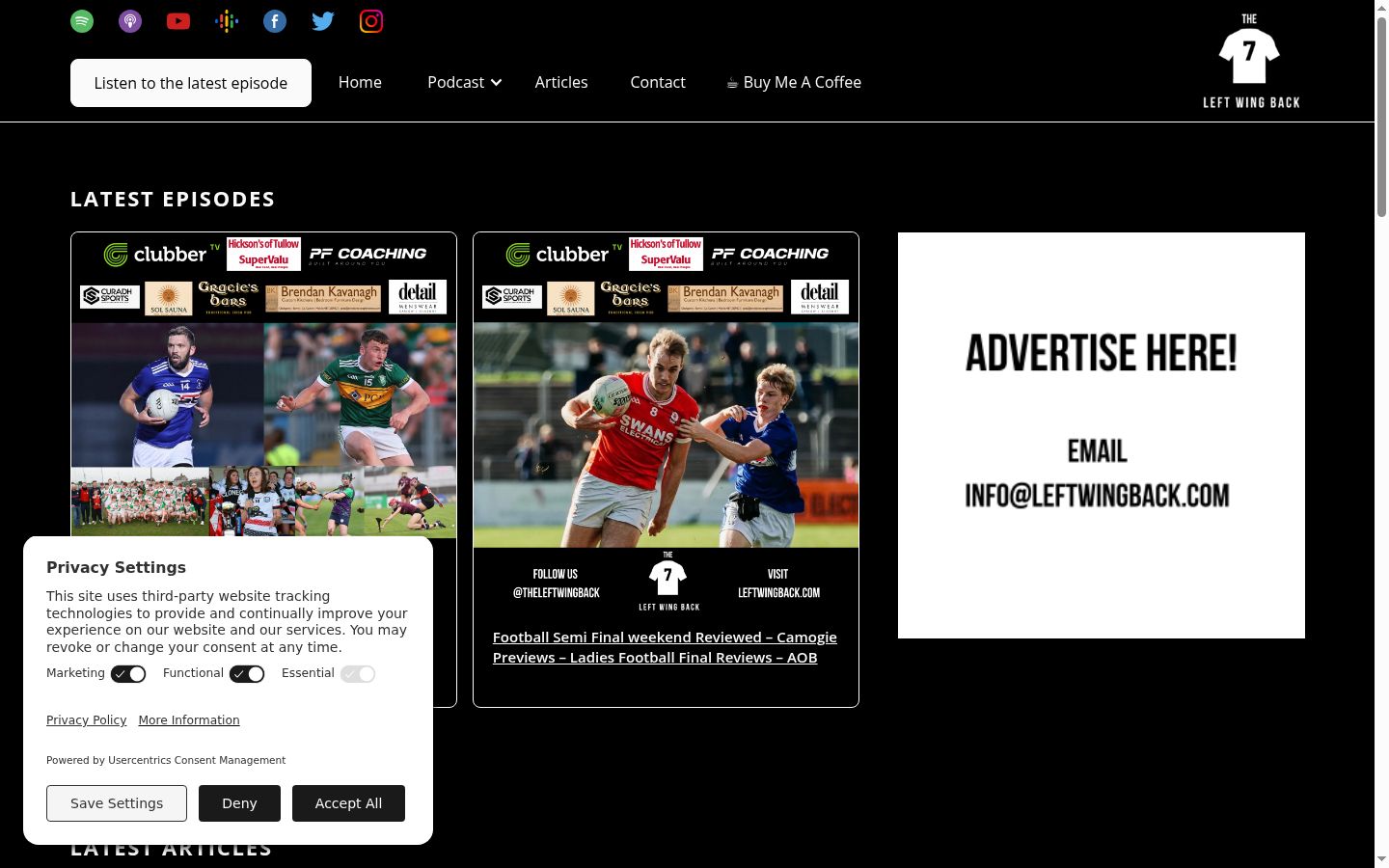 Screenshot of the consent banner shown before any interaction
