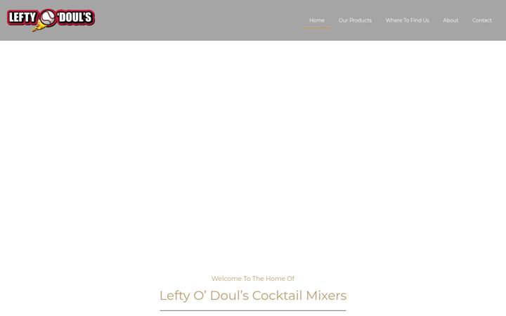 Snímek obrazovky leftyscocktailmixes.com