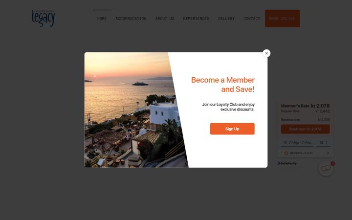 Screenshot of legacy-mykonos.com