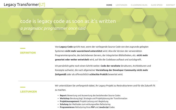 Screenshot of legacy-transformer.com