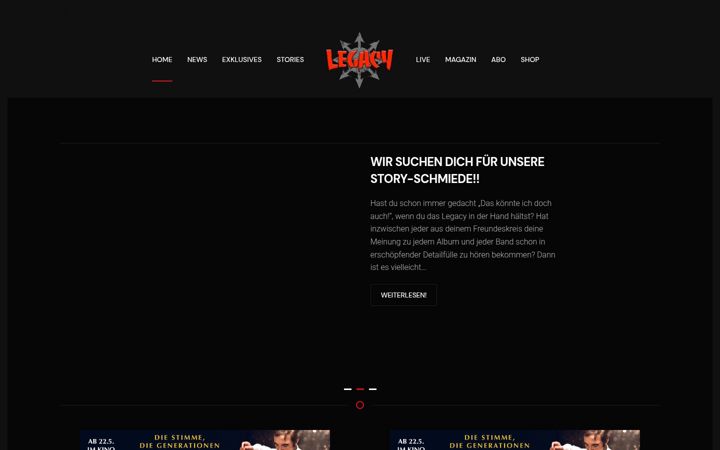 Screenshot of legacy.de