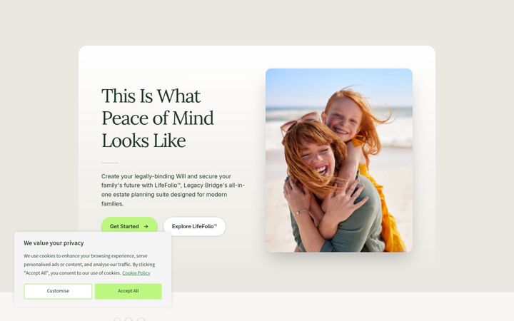 Screenshot of legacybridge.co.uk