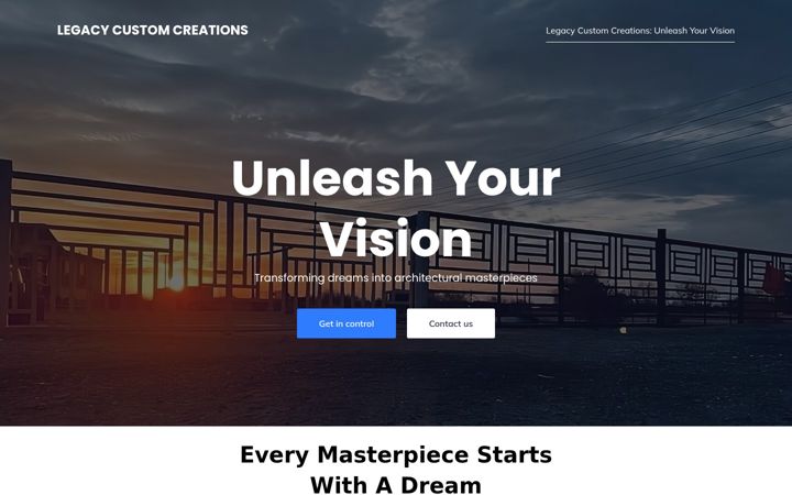 Screenshot of legacycustomcreations.com