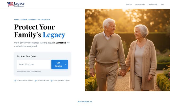 Screenshot of legacyfinalexpenses.com