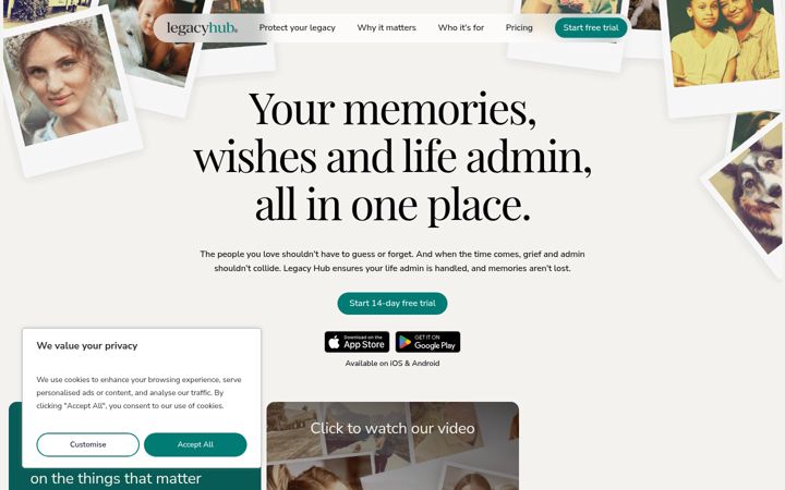 Screenshot of legacyhub.co.uk