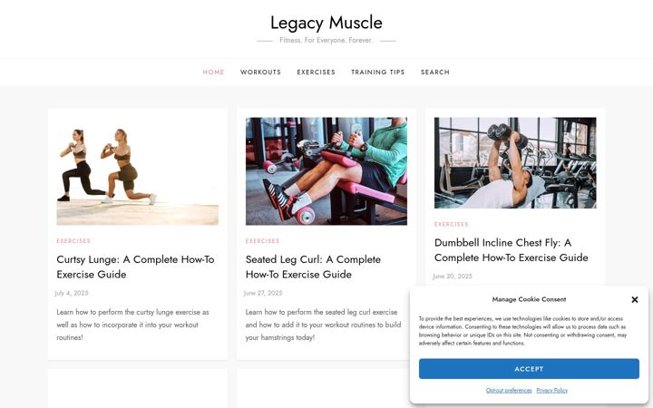 Screenshot of legacymuscle.com