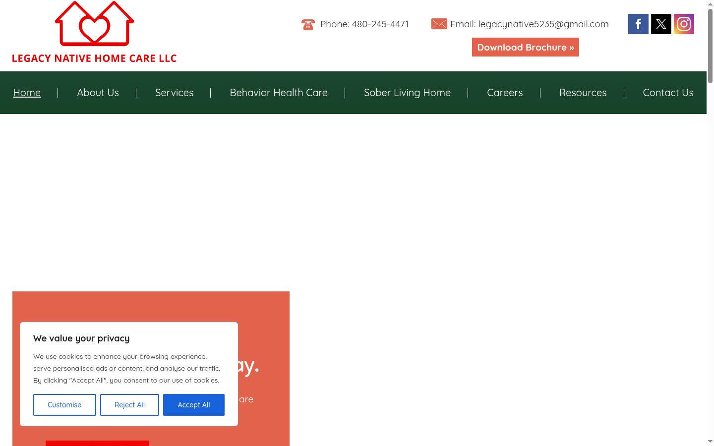 Screenshot del banner di consenso mostrato prima di qualsiasi interazione
