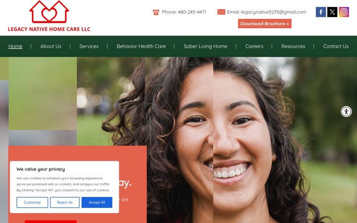Screenshot of legacynativehomecarellc.com