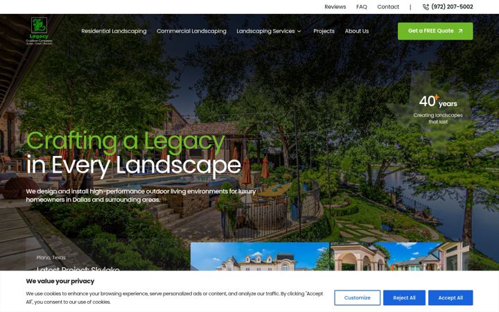 Screenshot of legacyoutdoorconcepts.com