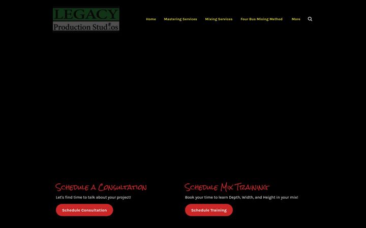 Screenshot of legacyproductionstudios.com