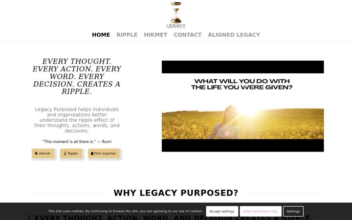 Screenshot of legacypurposed.com