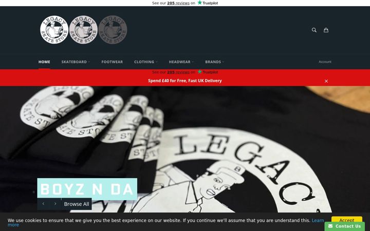 Screenshot of legacyskatestore.co.uk