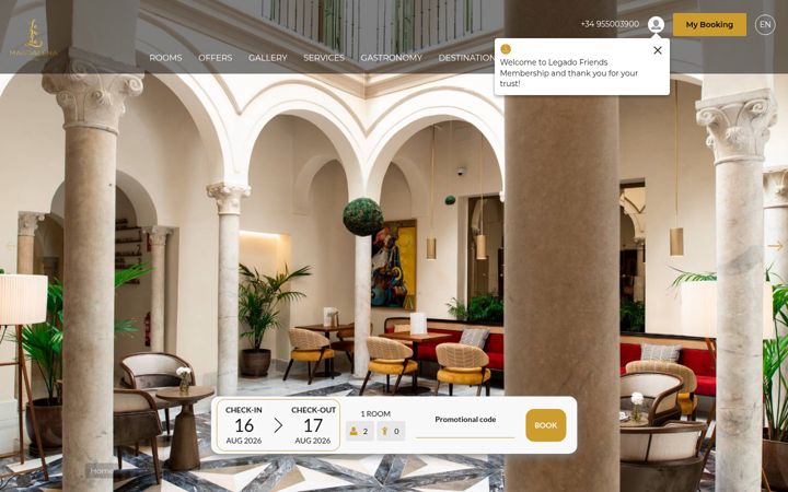 Screenshot of legadomagdalenahotel.com