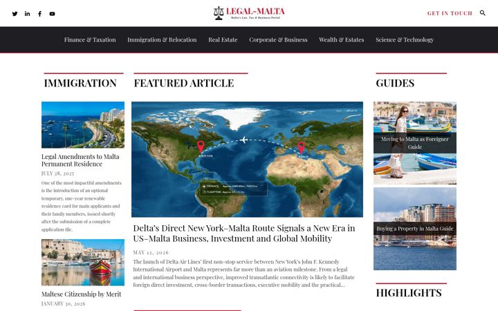 Screenshot of legal-malta.com