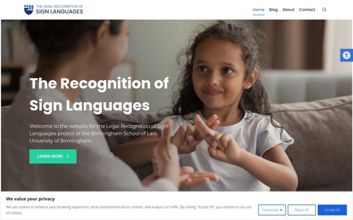Screenshot of legal-recognition-of-sign-languages.com