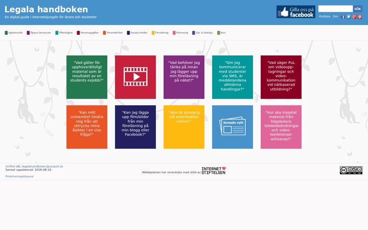 Screenshot of legalahandboken.se