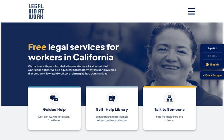 Screenshot of legalaidatwork.org