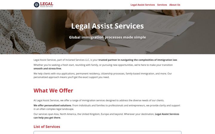 Screenshot of legalassist-services.com