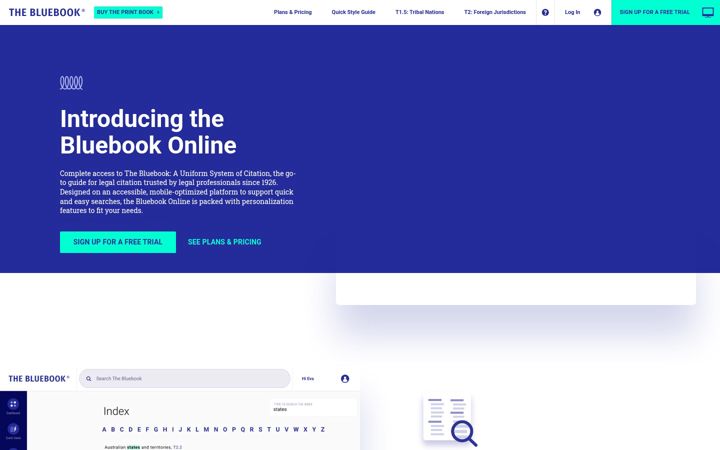 Screenshot of legalbluebook.com
