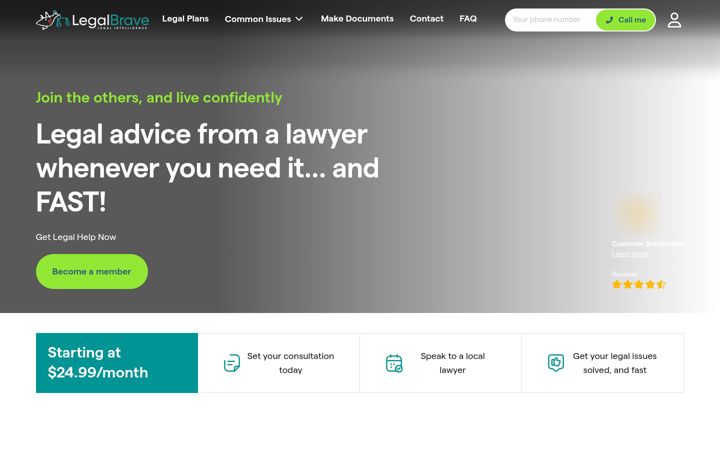 Screenshot of legalbrave.com