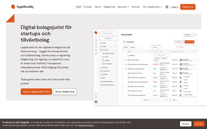 Screenshot of legalbuddy.com