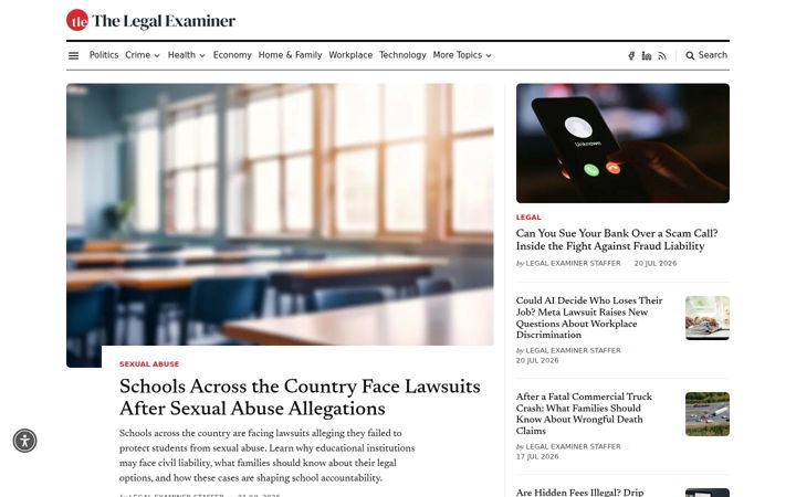 Captura de pantalla de legalexaminer.com