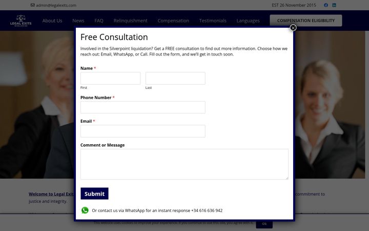 Zrzut ekranu legalexits.com