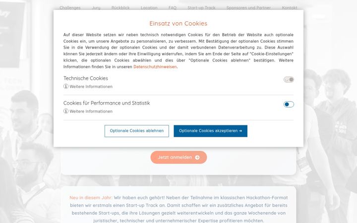 Screenshot of legalhackathon.de