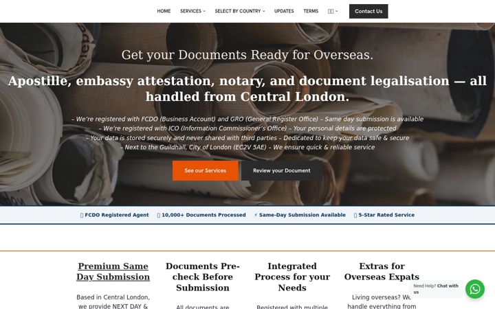 Screenshot of legalisation.services