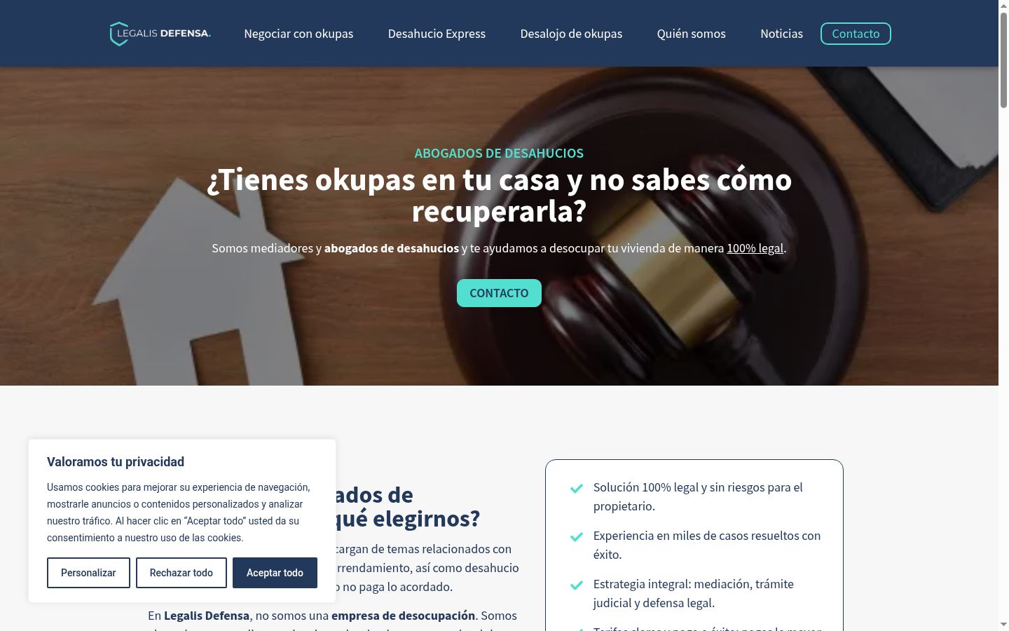Screenshot del banner di consenso mostrato prima di qualsiasi interazione