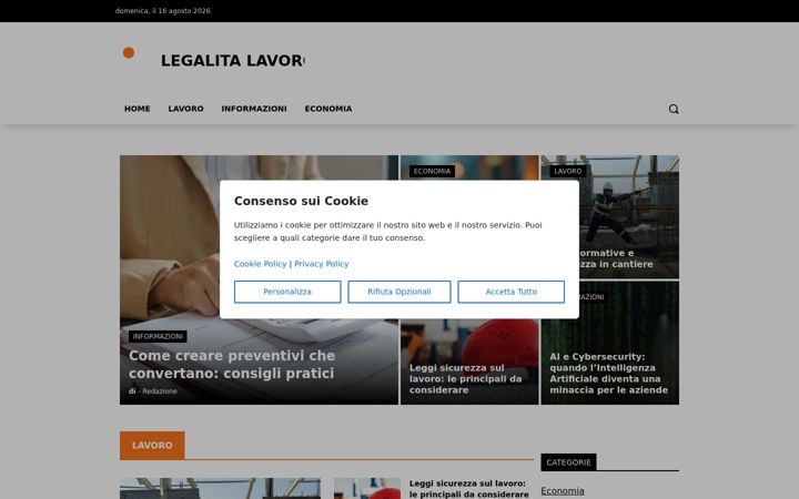 Screenshot of legalitalavoro.it