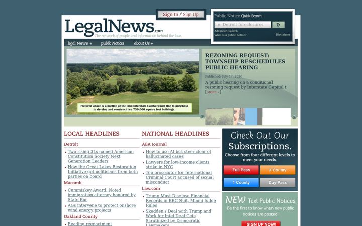 Screenshot of legalnews.com