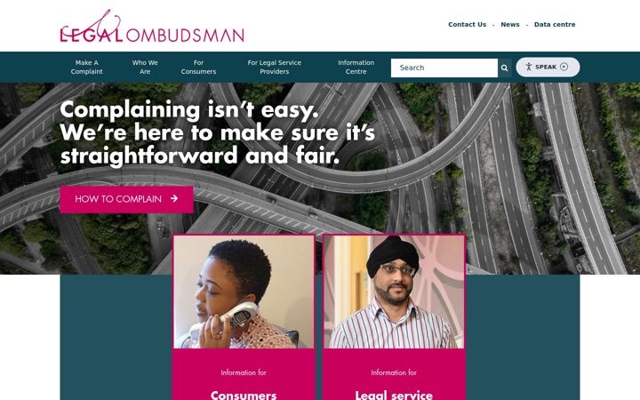 Screenshot of legalombudsman.org.uk