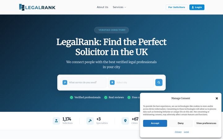Screenshot of legalrank.uk