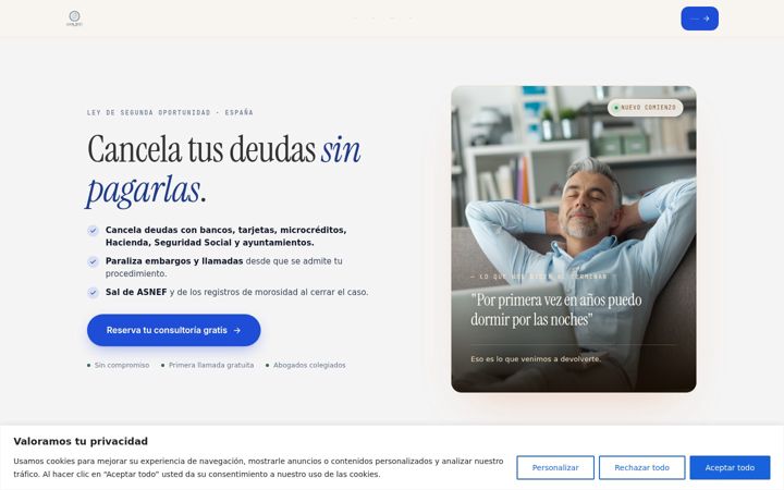 Screenshot of legalresetabogados.com