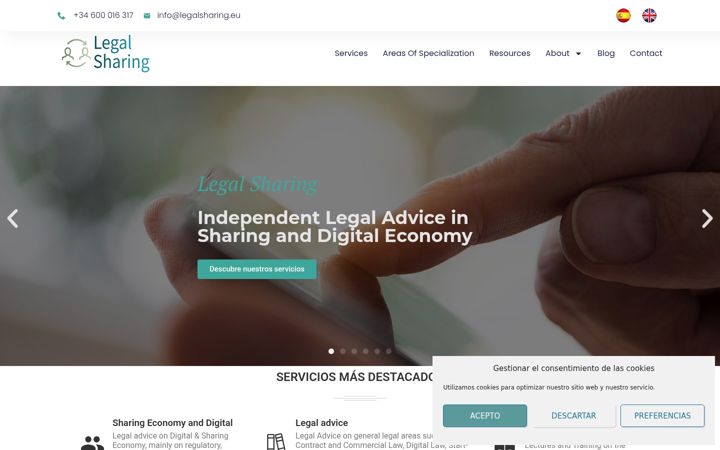 Screenshot of legalsharing.eu
