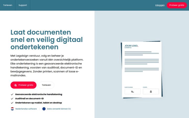Skærmbillede af legalsign.app