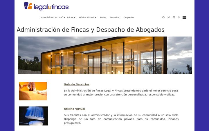 Screenshot of legalyfincas.es