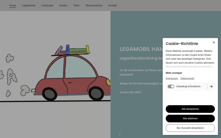 Screenshot of legamobil-hamburg.de
